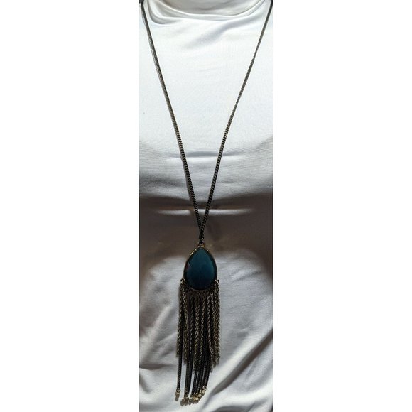 Ann Taylor Loft Bohemian Teardrop Tassel Necklace - Picture 2 of 6